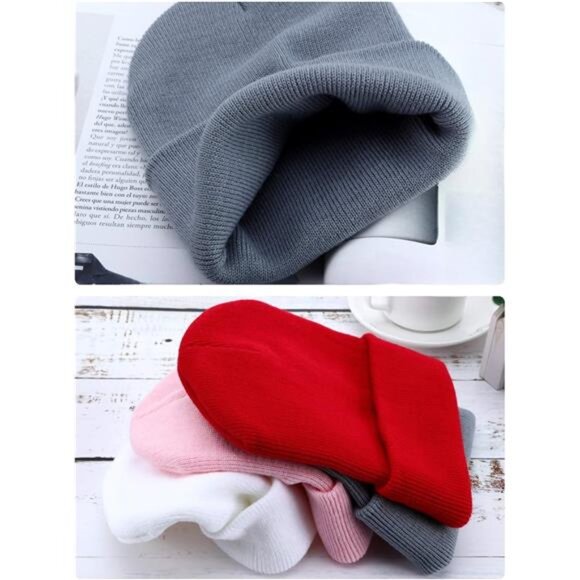 12 Pack Winter Beanie Hats Bulk Warm Knitted Cuffed Skull Cap for Men Women main image 5
